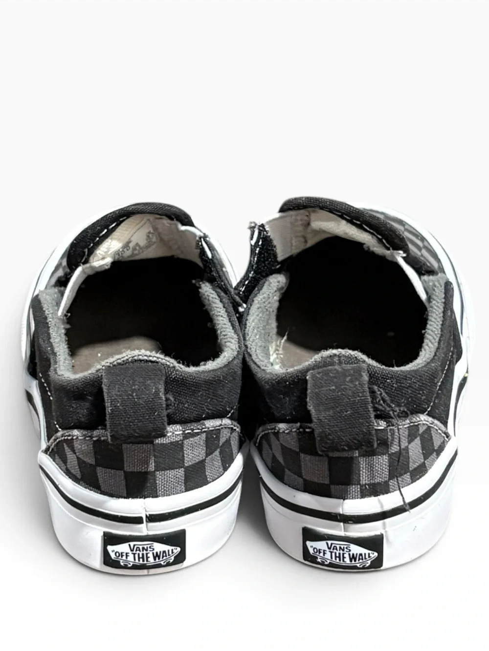 Vans Kids Checkerboard Print Slip On Skateboard Toddler Shoes Size 10